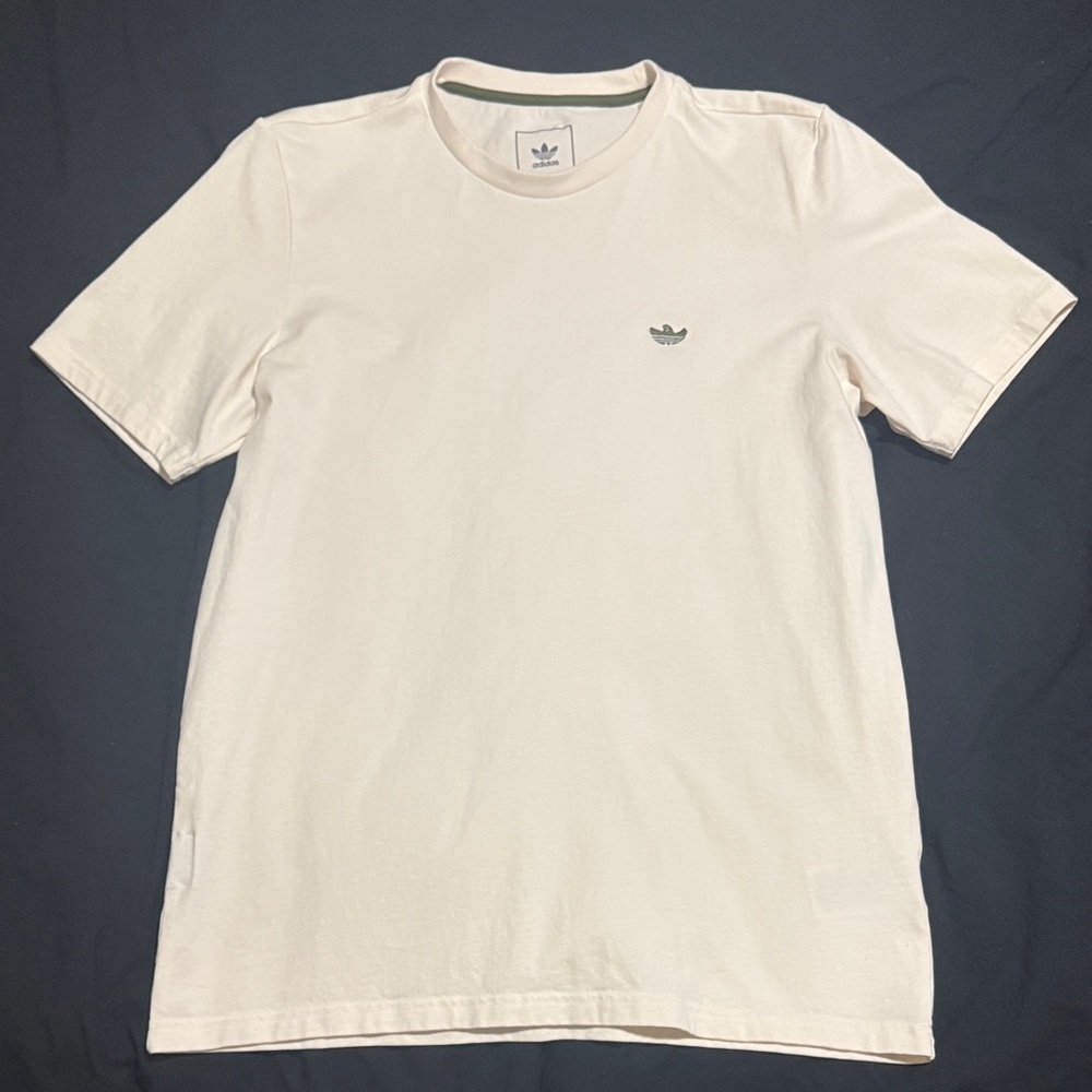 adidas Men’s Cream Crew Neck T-Shirt - For Skateboarding - Size Medium - Picture 2 of 5